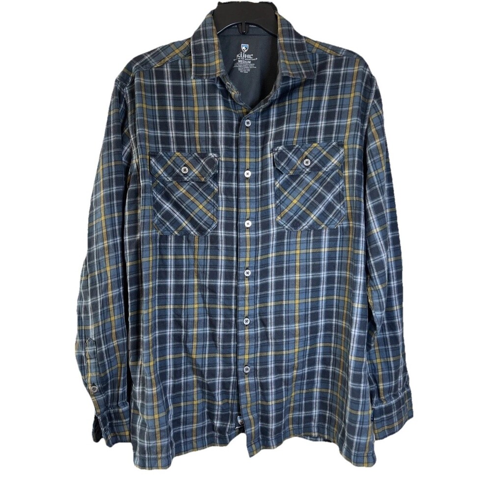 Kuhl Men’s Plaid Flannel Like Long Sleeve Shirt Medium Outdoor Mountain Shirt